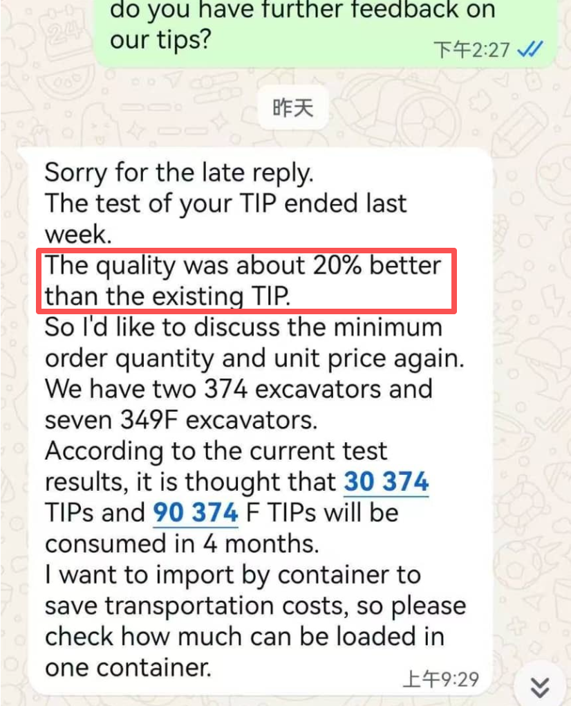 Cat J550/600 ردود الفعل جودة الأسنان دلو